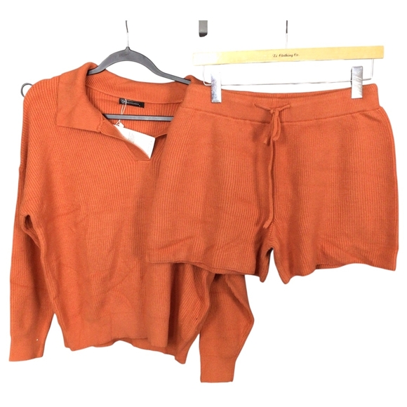 Pretty Garden Women's Orange Sweater Set NWT Size Large - Picture 3 of 4